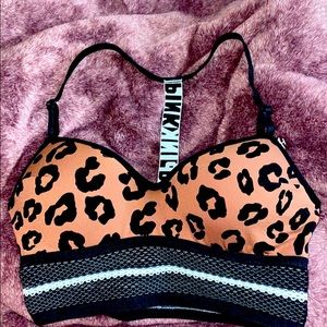 PINK cheetah print sports bra